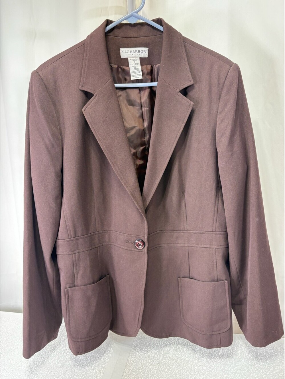 Sag Harbor Stretch Brown Blazer Jacket Size 18 264D